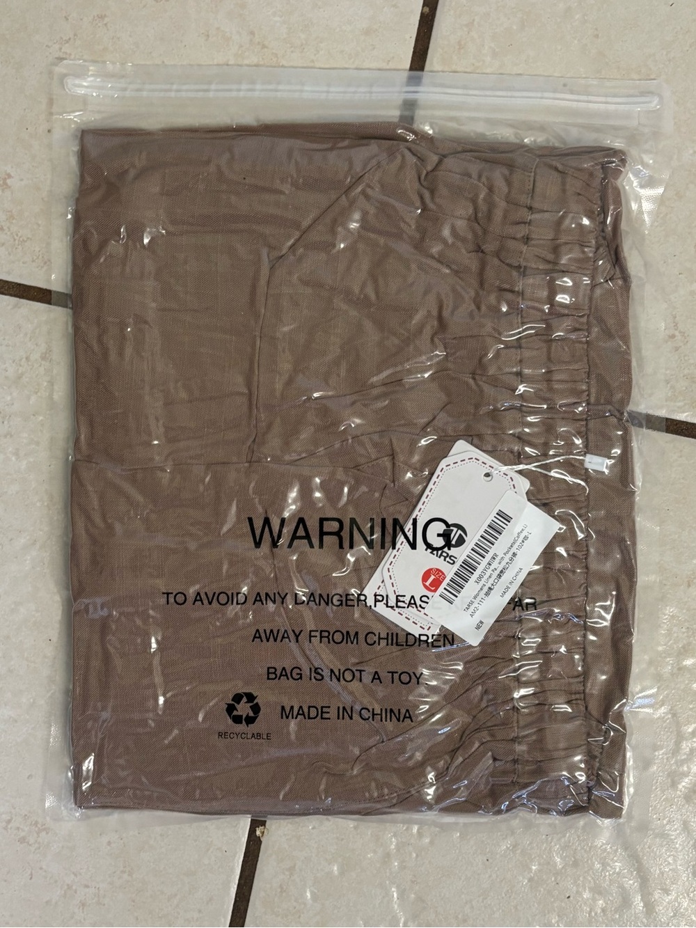 NWT XL TARSE Coffee Linen Wide Leg Palazzo Harem Pants with Pockets.  Retail 34